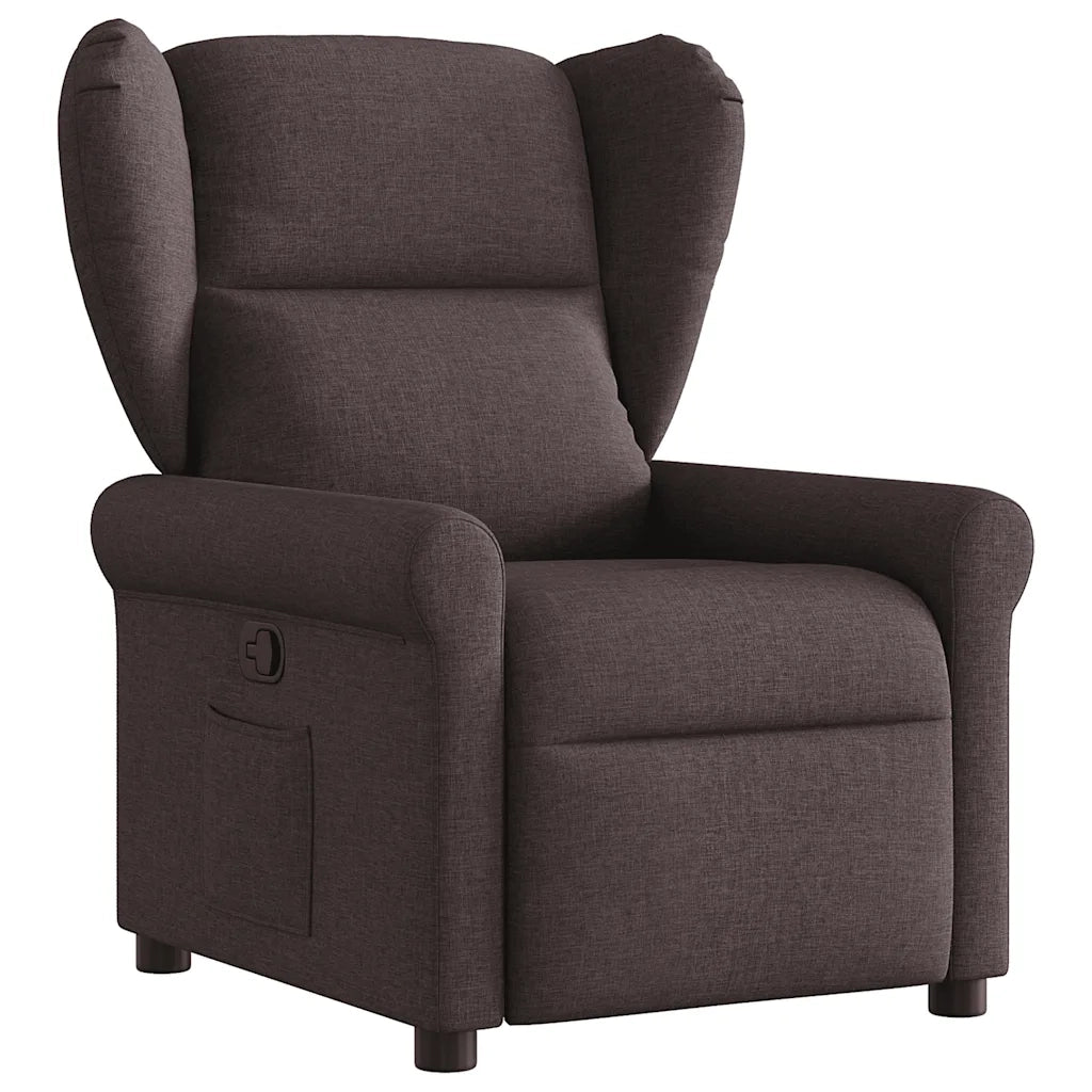 Divano Sedia-Poltrona Reclinabile Marrone Scuro in Tessuto 577098