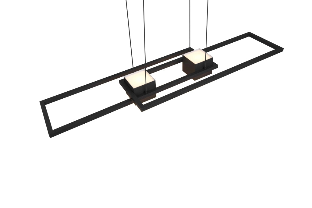Lampada a sospensione bi-emissione, metallo, nero, L 100 cm, Albany
