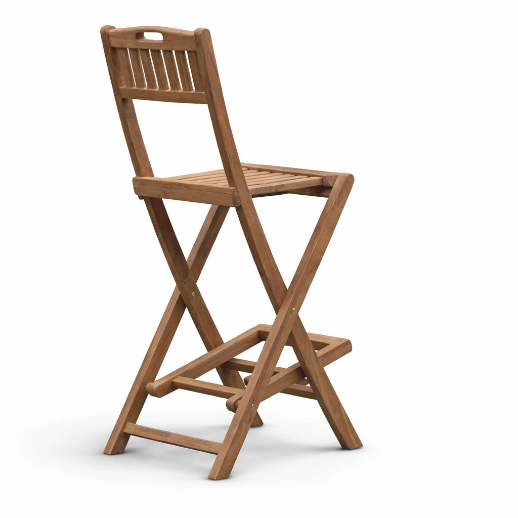 Set di 2 Sgabelli pieghevoli da esterno in Legno Teak