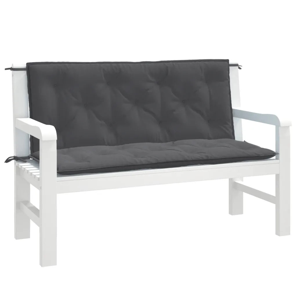 Cuscini Panca Giardino 2pz Antracite MÃ©lange 120x50x7cm Tessuto