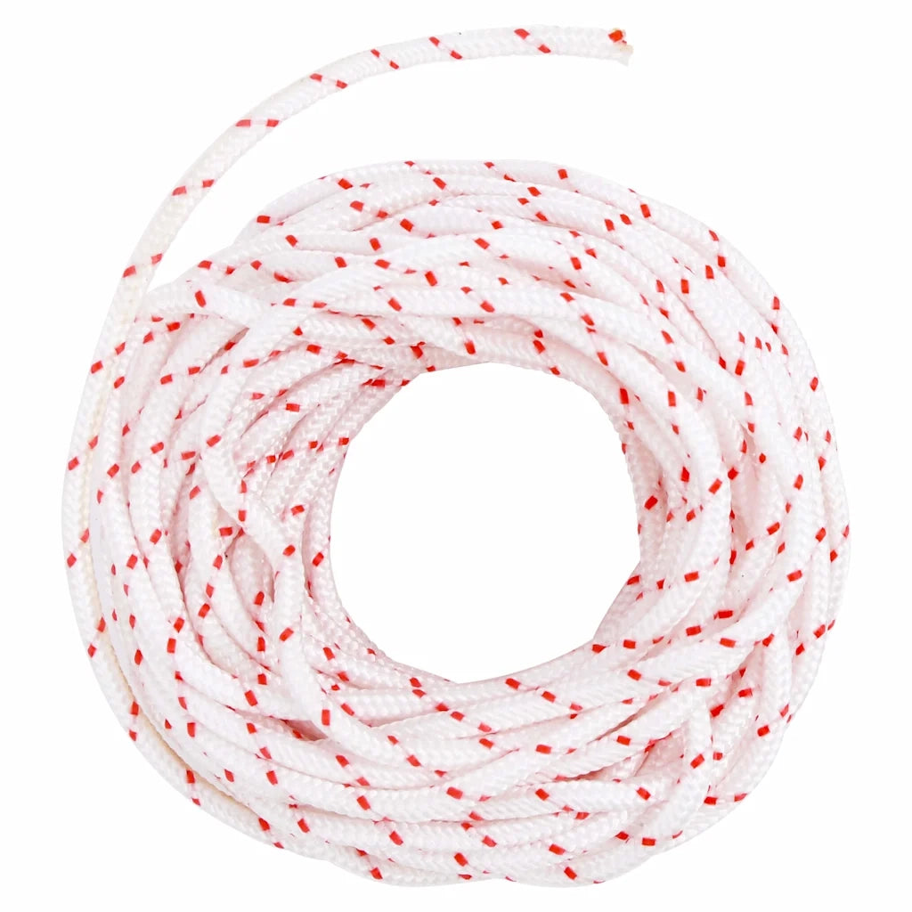 Fune di Avviamento a Strappo Bianco e Rosso Ã˜4 mm 10 m in Nylon