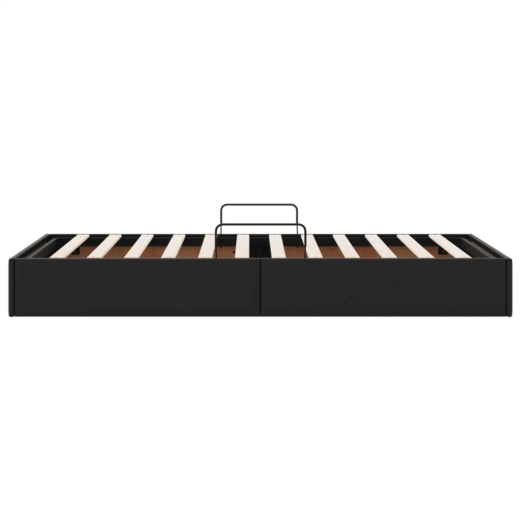 Letto ottomano Nero 100 x 200 cm Pelle Sintetica 3442758