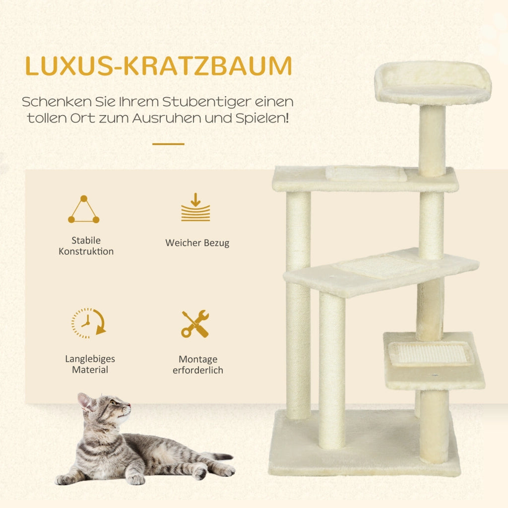 Tiragraffi per gatti con piattaforma ¨C zephmum ¨C 100 cm beige
