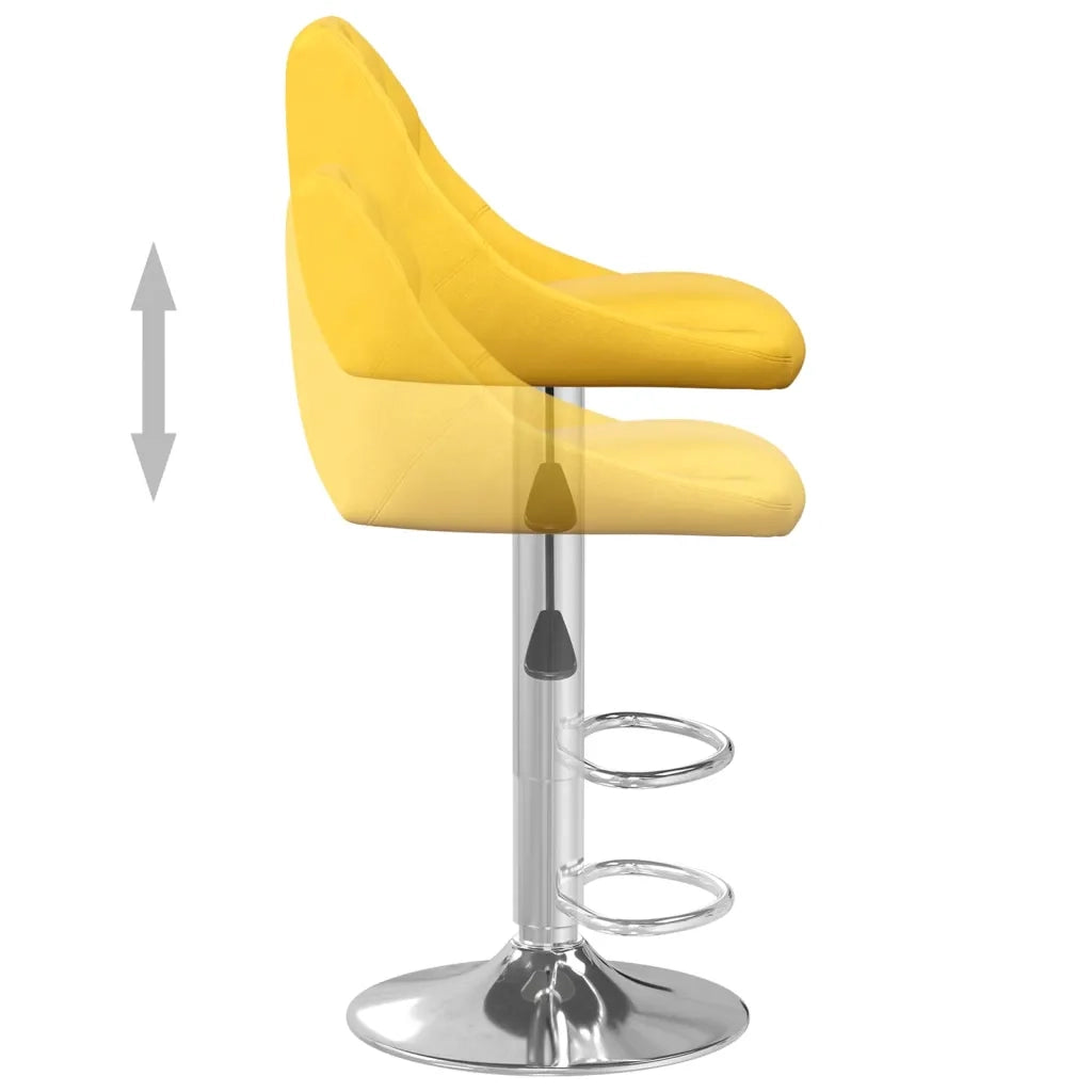 Sgabelli da Bar 2 pz Giallo Senape in Velluto