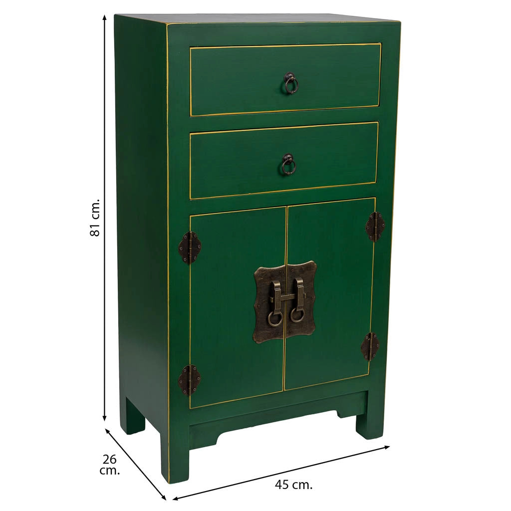 Mobile da ingresso in legno con 2 cassetti e 2 porte 45x26x81