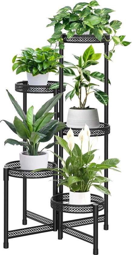 Standario per piante, metallico, supporto per fiori, supporto per piante pieghevole, rete per fiori, rete per piante, supporto per fiori, rete per piante, per angolo, per veranda, per giardino, per balcone, per salotto