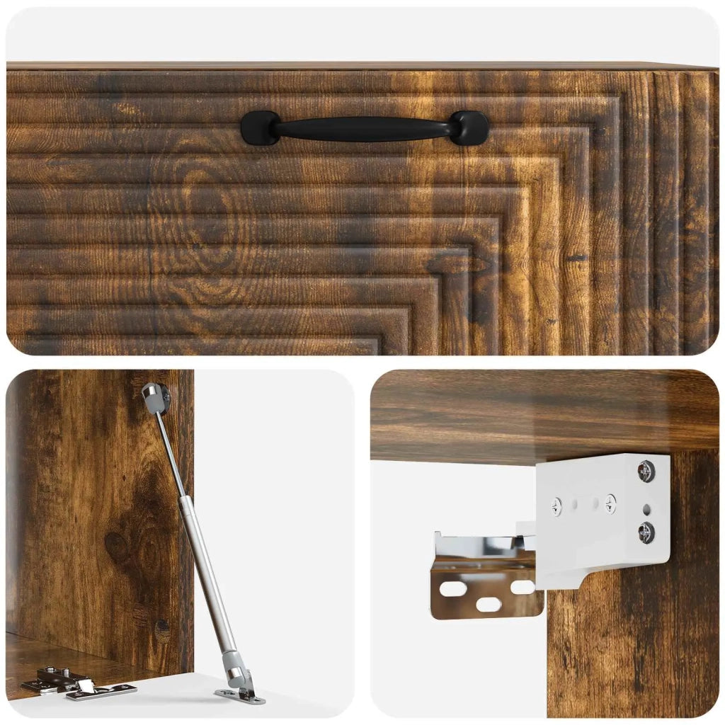 Mobile Porta TV da Muro Rovere Fumo 78,5 x 41 x 30 cm
