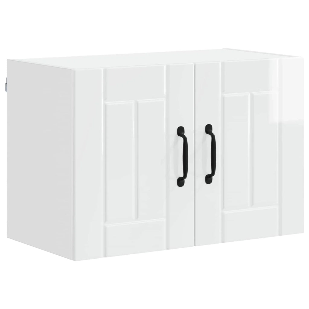 Set di 2 pensili da cucina rettangolari moderni 60 x 31 x 40 cm in legno composito bianco lucido 02_0053947