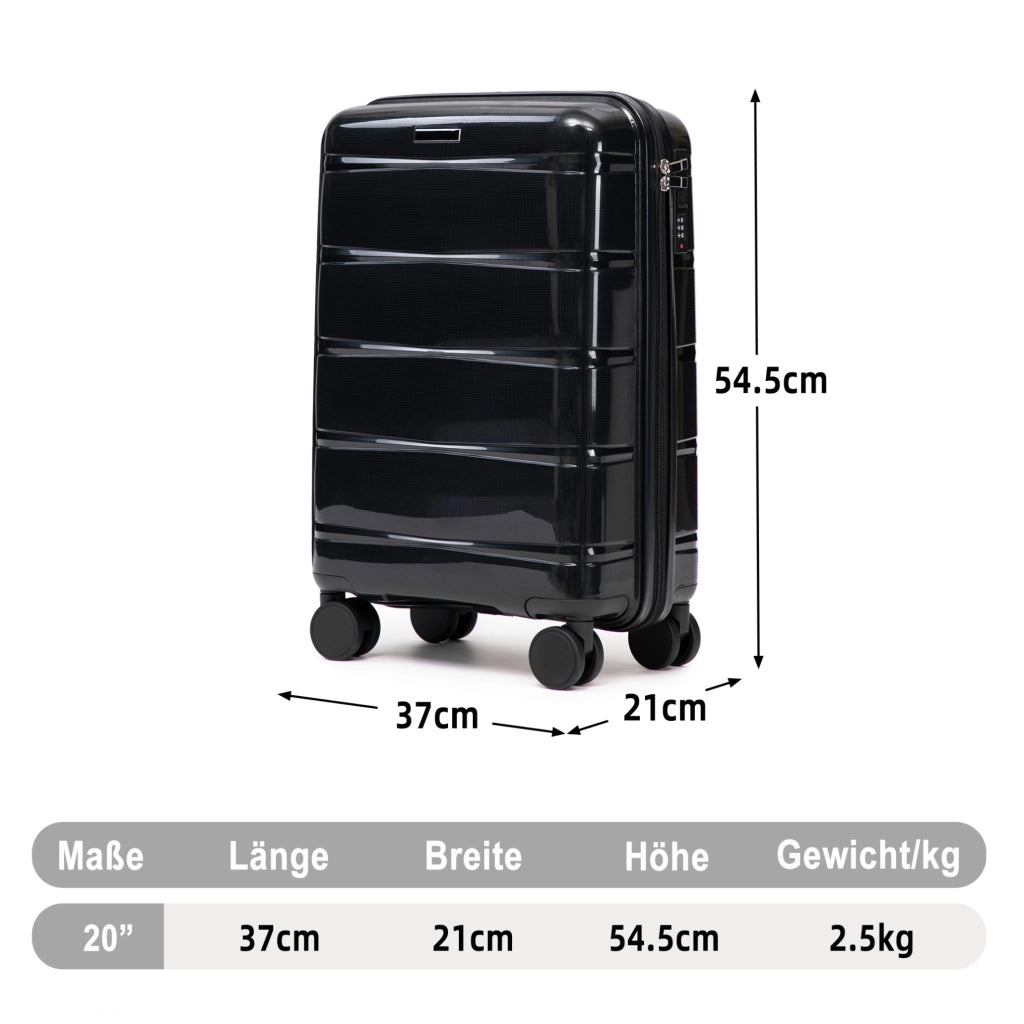 TROLLEY da Cabina 50,8 cm in PP Nero con Lucchetto a Combinazione