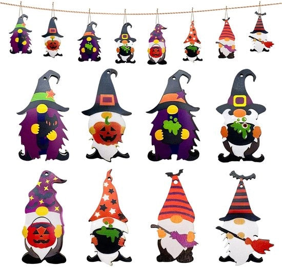 Decorazioni da Parete in Legno - Figurine di Topolino - 24 Pezzi - Decorazione Autunnale - Supporti per Hanger - Attività di Creatività - Dimensioni 8 x 4,2 cm - Decorazioni da Parete in Legno