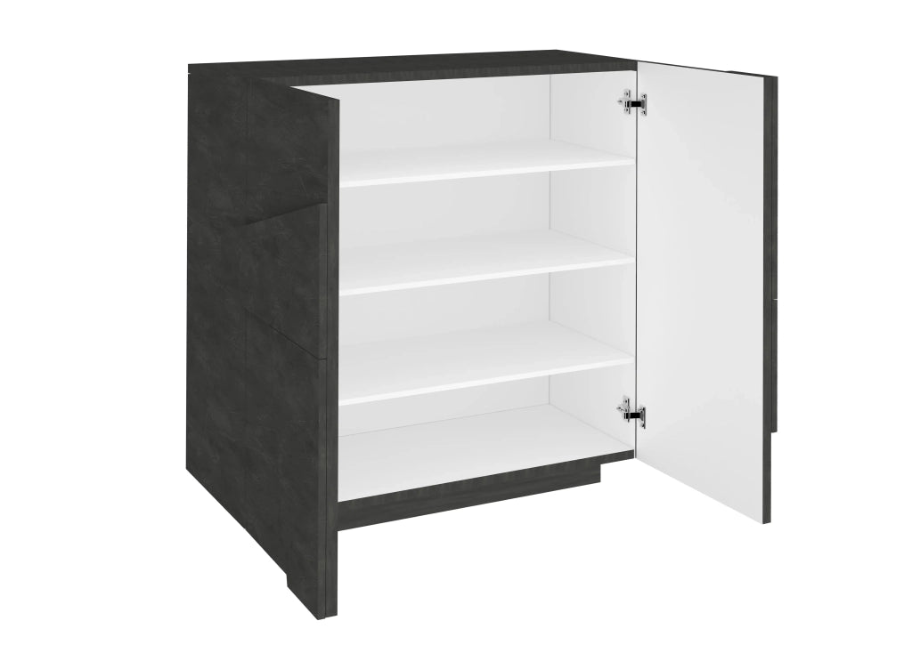 Scarpiera 2 ante L 81.2 x H 86 x P 39.2 cm 16 paia, antracite