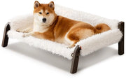 Letto Elevato per Cani - Cuscino per Cani con Copertura Rimovibile e Lavabile, Letti per Cani Grande e Medio con Base Antiscivolo, 87 x 63 x 28 cm, (bianco, XL)