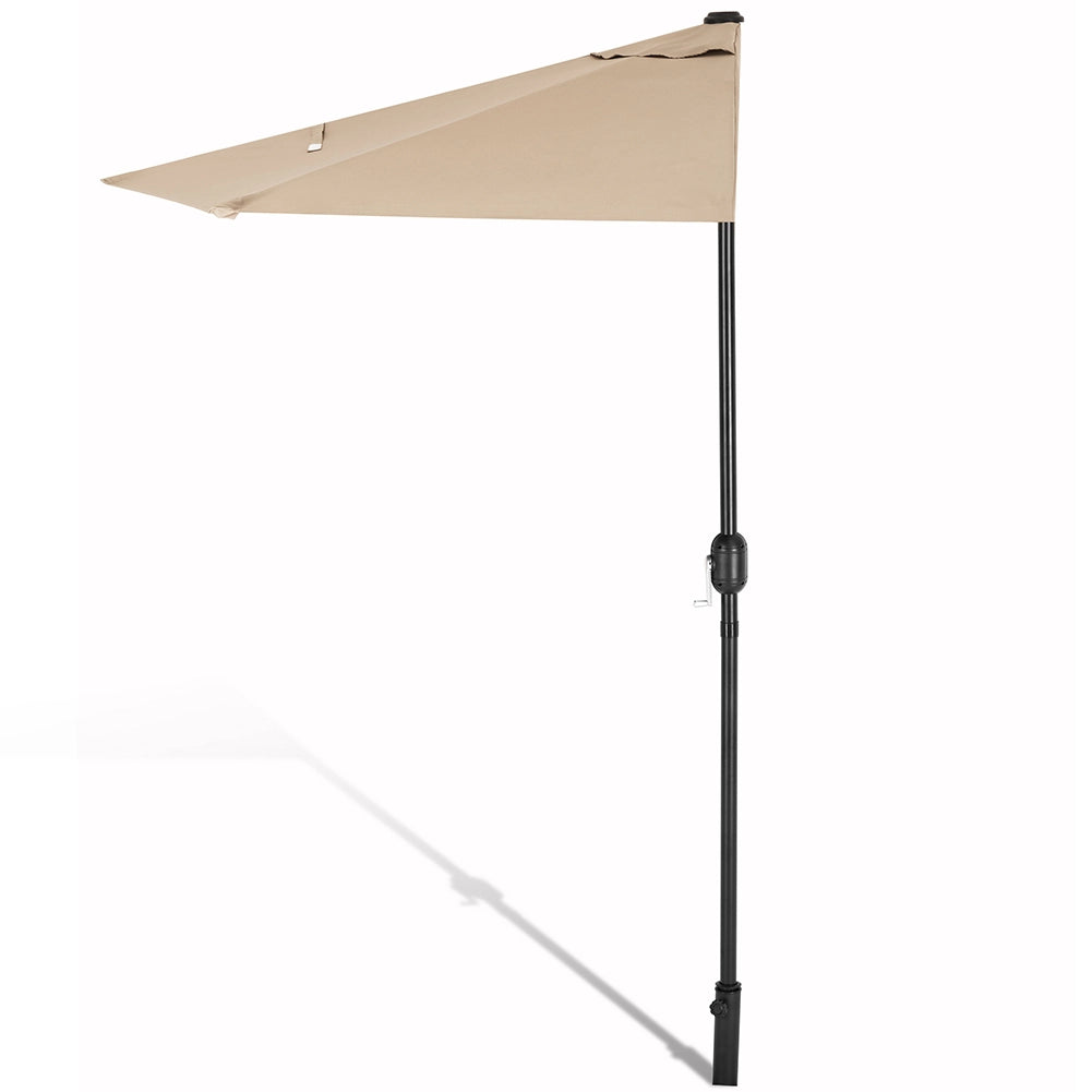 Ombrellone Mezzaluna a Parete da Giardino Parasole a Muro da Esterno Ecru 270 cm