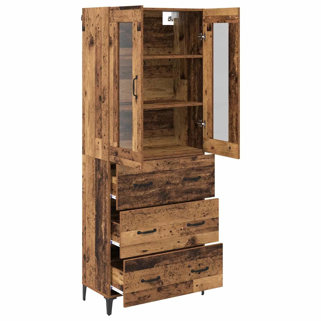 Credenza | Madia | Buffet da pranzo | Armadio da pranzo Legno vecchio 69,5 x 34 x 180 cm Legno multistrato