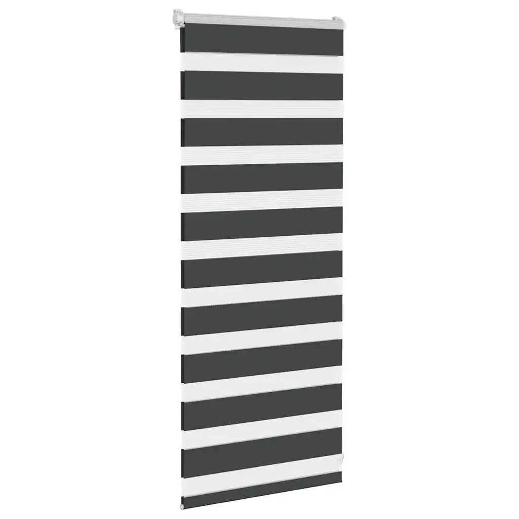 vidaXL Tenda a Rullo Zebra Nero Larghezza Tessuto 55,9 cm Poliestere