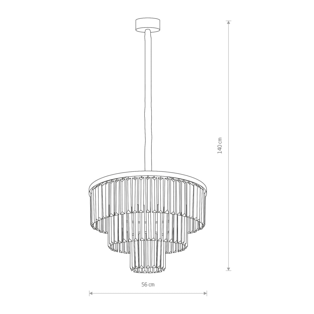 Nowodvorski Cristal 7616 lampadario 9 luci nero cristallo