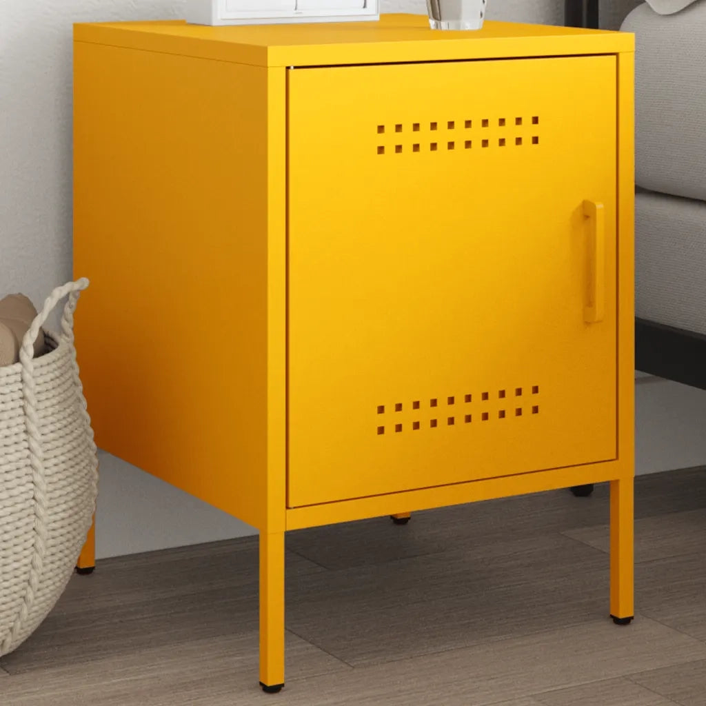 Comodino-Tavolino da notte Giallo Senape 36x39x50,5 cm in Acciaio 933970
