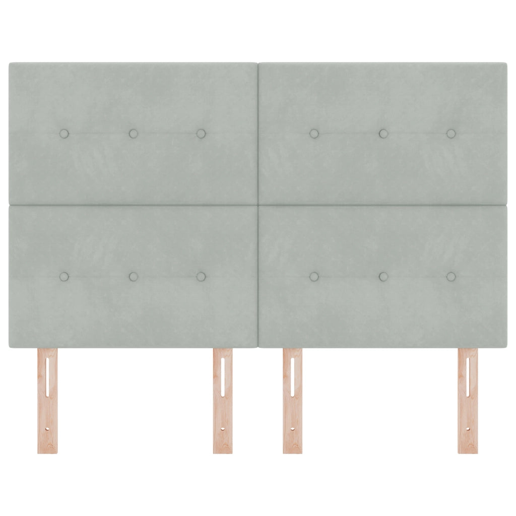 Testiera  Button Tufted Grigio Chiaro 160 cm Velluto