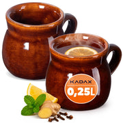 Set di 2 tazze da vin brulé KADAX da 250 ml con manico in gres.