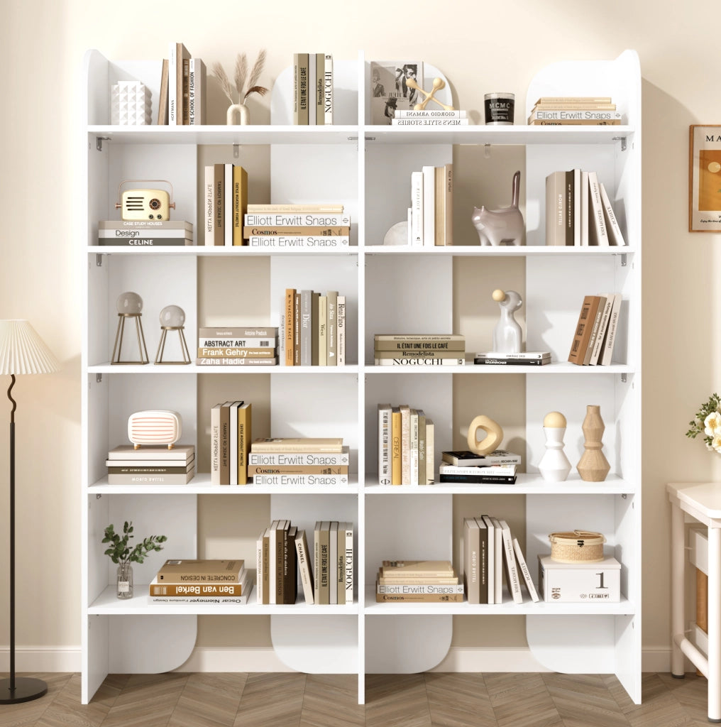 Libreria a giorno con 5 ripiani 160x135x25 cm in truciolare bianco