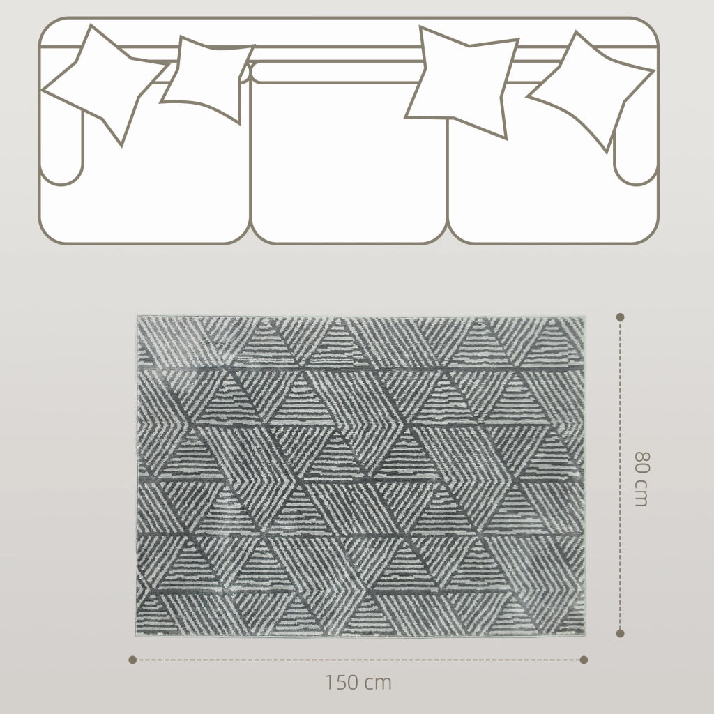 Tappeto moderno soggiorno ¨C zephmum ¨C 150x80 cm grigio scuro