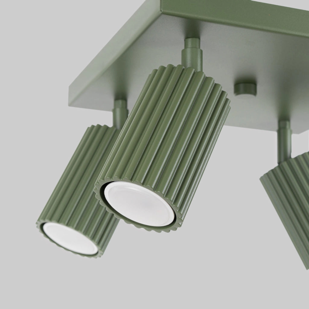 Plafoniera quadrata moderna verde oliva 25cm 4xGU10 GRAVIO
