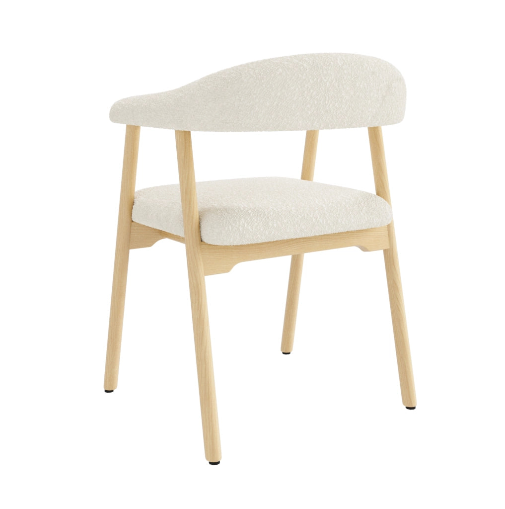 Set di 6 sedie da pranzo 60.5x57x79.5 cm con schienale ergonomico C e braccioli in legno naturale