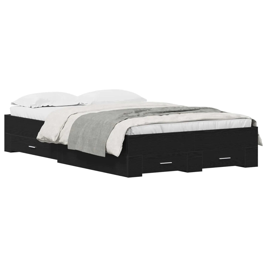 Struttura del letto con cassetto Rovere Nero 120 x 190 cm 3333980