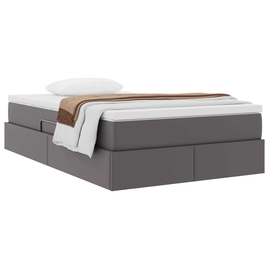 Letto con contenitore e materasso Grigio 120 x 190 cm 3370156