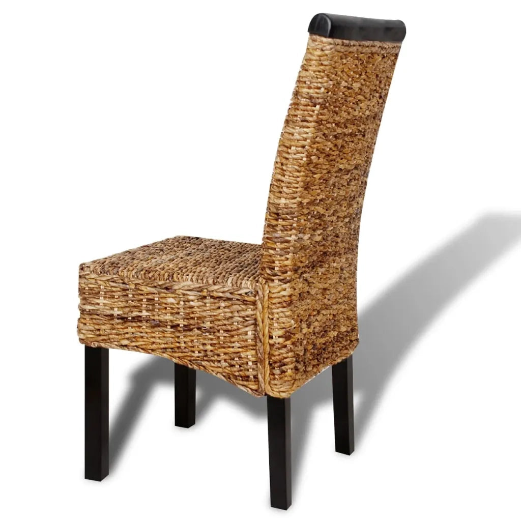 Sedie da Pranzo 4 pz in Legno Massello di Mango e Abaca 274198