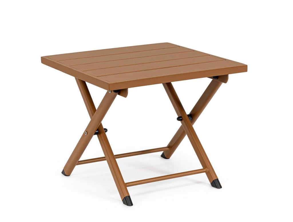 Tavolino da Salotto 44x43x36 cm in Alluminio Taylor Pecan