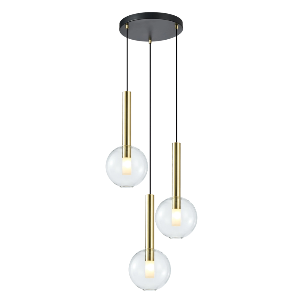 Lampadario Milagro Niko oro Ø35 3 luci G9 metallo vetro