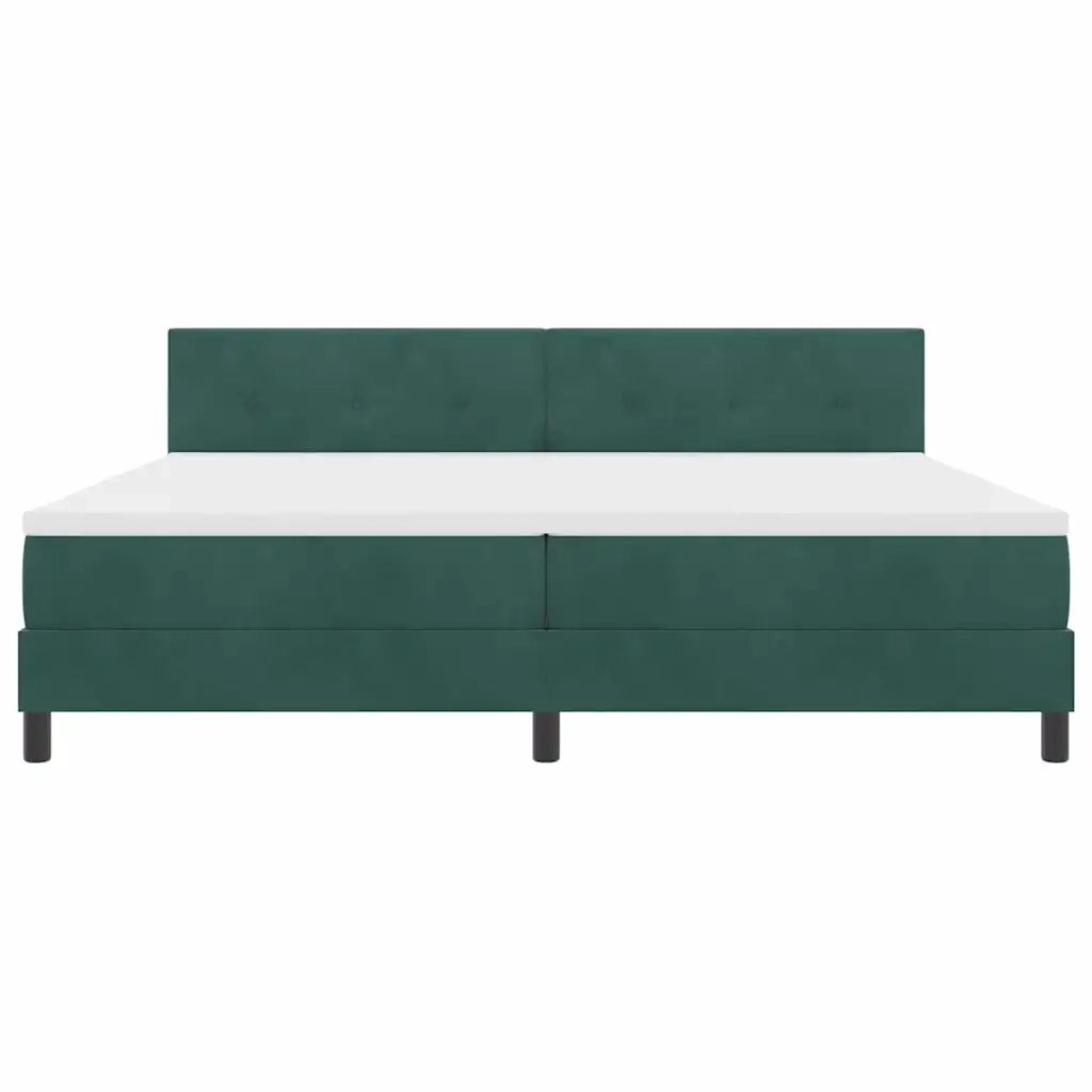 Letto a Sorgente LED con led Verde Scuro 200 x 200 cm Velluto 3342677