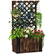 Hochbeet Pflanzkasten con Spalier ¨C Minimal ¨C 64x33x122cm Verkohlt
