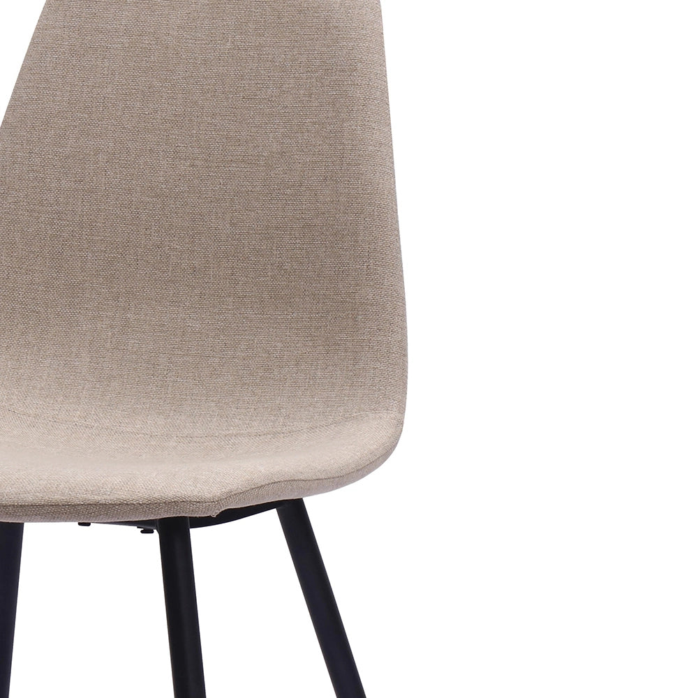 Chaises de salle ¨¤ manger minimalistes en tissu et m¨¦tal - Xylo - Beige/Beige clair