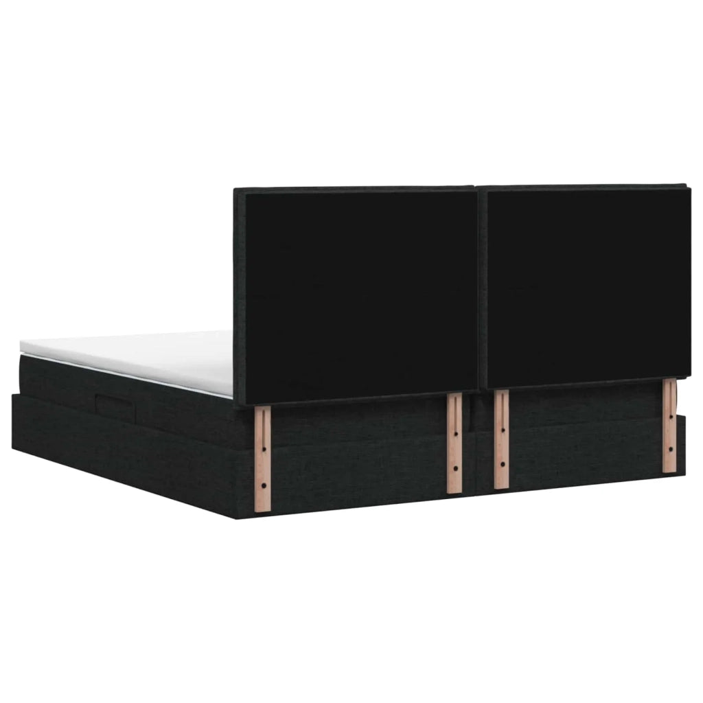 Letto con contenitore LED e materasso Nero 200 x 200 cm Tessuto 3459905
