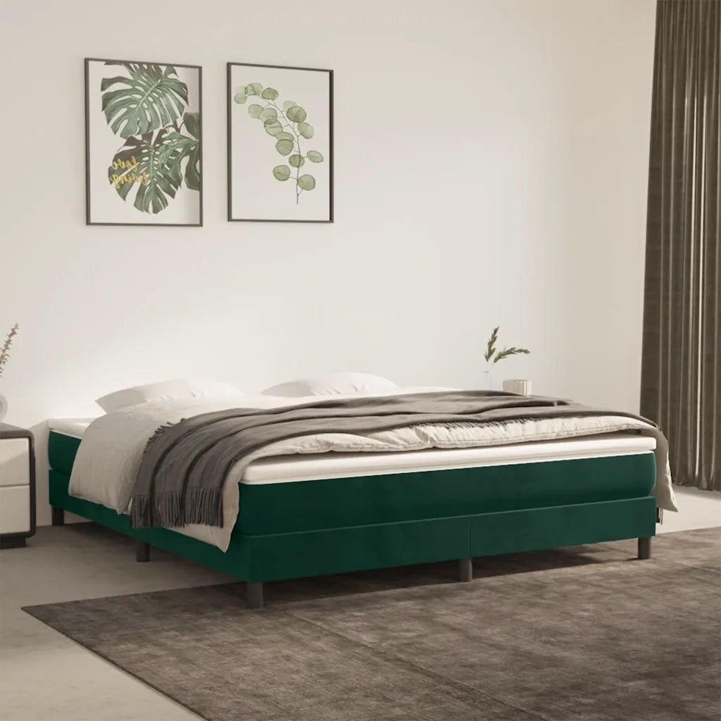 Giroletto a Molle Verde Scuro 160x200 cm in Velluto