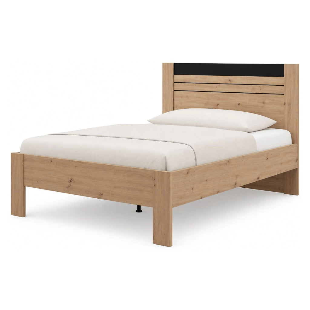 Letto Matrimoniale Kabale, Letto Matrimoniale Dimensione Materasso 160x200 cm, Marrone Rovere Nodi