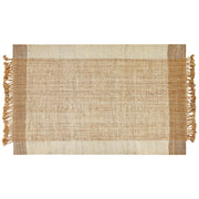 Tappeto in juta beige 160 x 230 cm con nappe motivo geometrico intrecciato a mano stile bohémien per soggiorno camera da letto