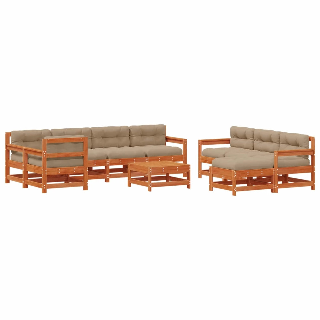 Set Lounge da Giardino 10 pcs Pino Marrone Cerato 3418123