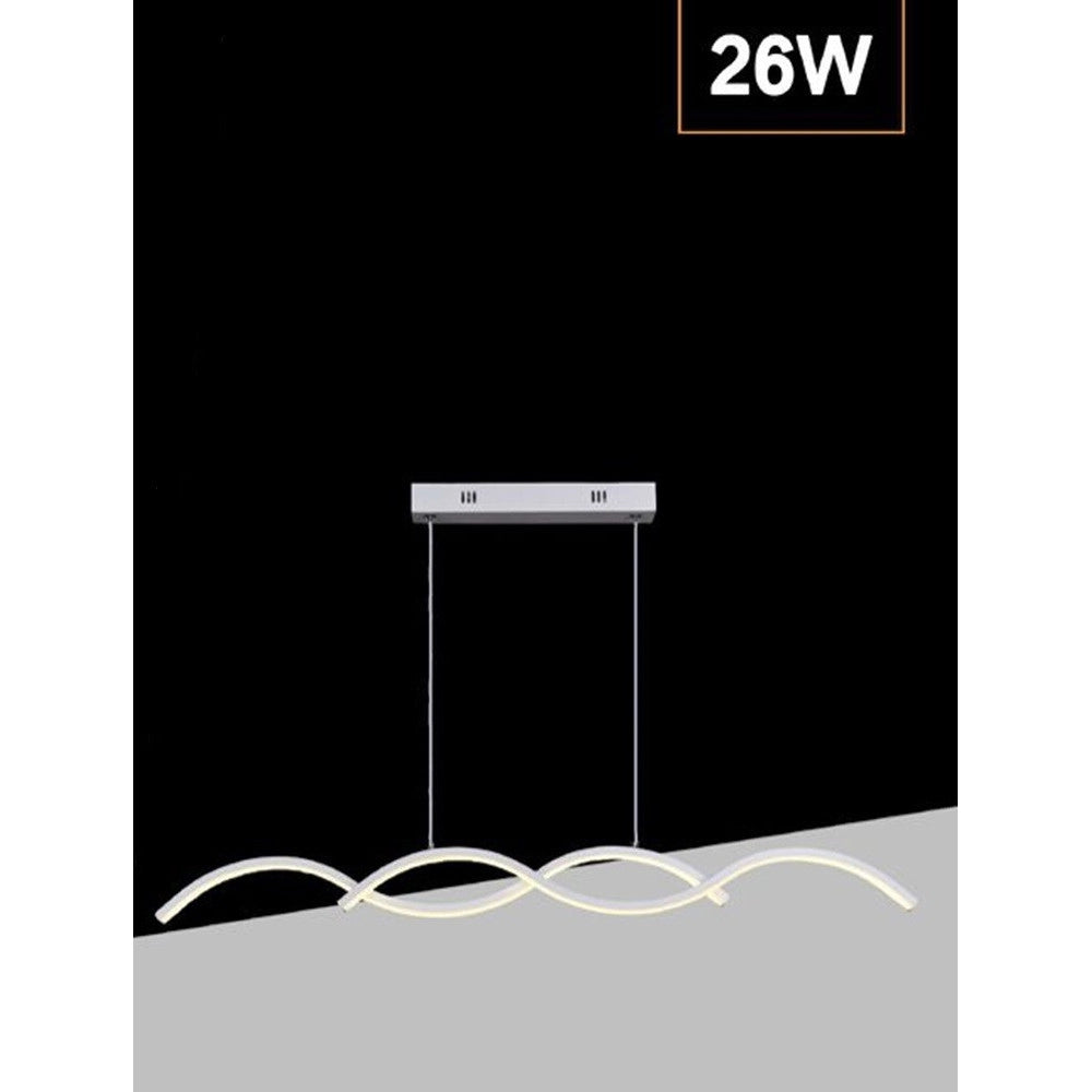 Trade Shop - Lampadario Led A Sospensione Moderno Lampada Twist 26w Cct Luce Variabile 3000k-6500k A43-3c - Bianco