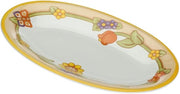 Tavolo multifunzionale ovoidale con fiori e farfalla - Cucina, da mettere in tavola - Idea regalo - Stile country - Porcellana - Ø 38 cm