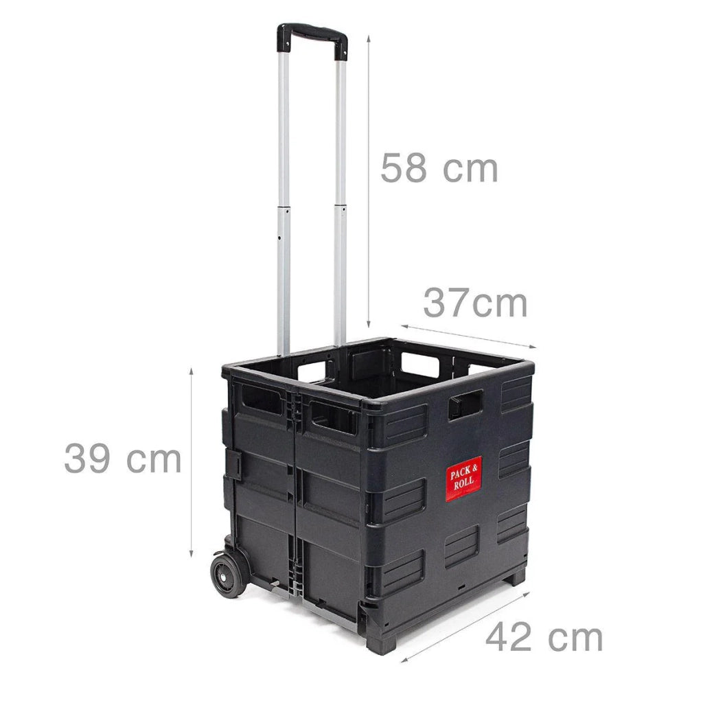 Carrello della spesa pieghevole con ruote nero 13_0000709