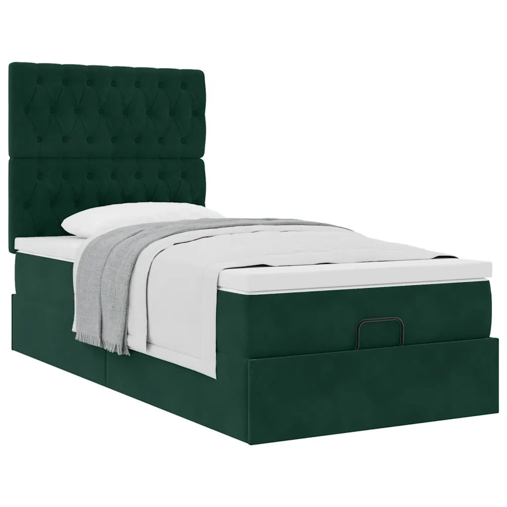 Struttura Letto Pouf con Materassi 100x200 cm Velluto 3313526