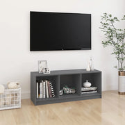 Mobile Porta TV-Mobile per TV-Credenza TV Grigio 104x33x41 cm in Legno Massello di Pino