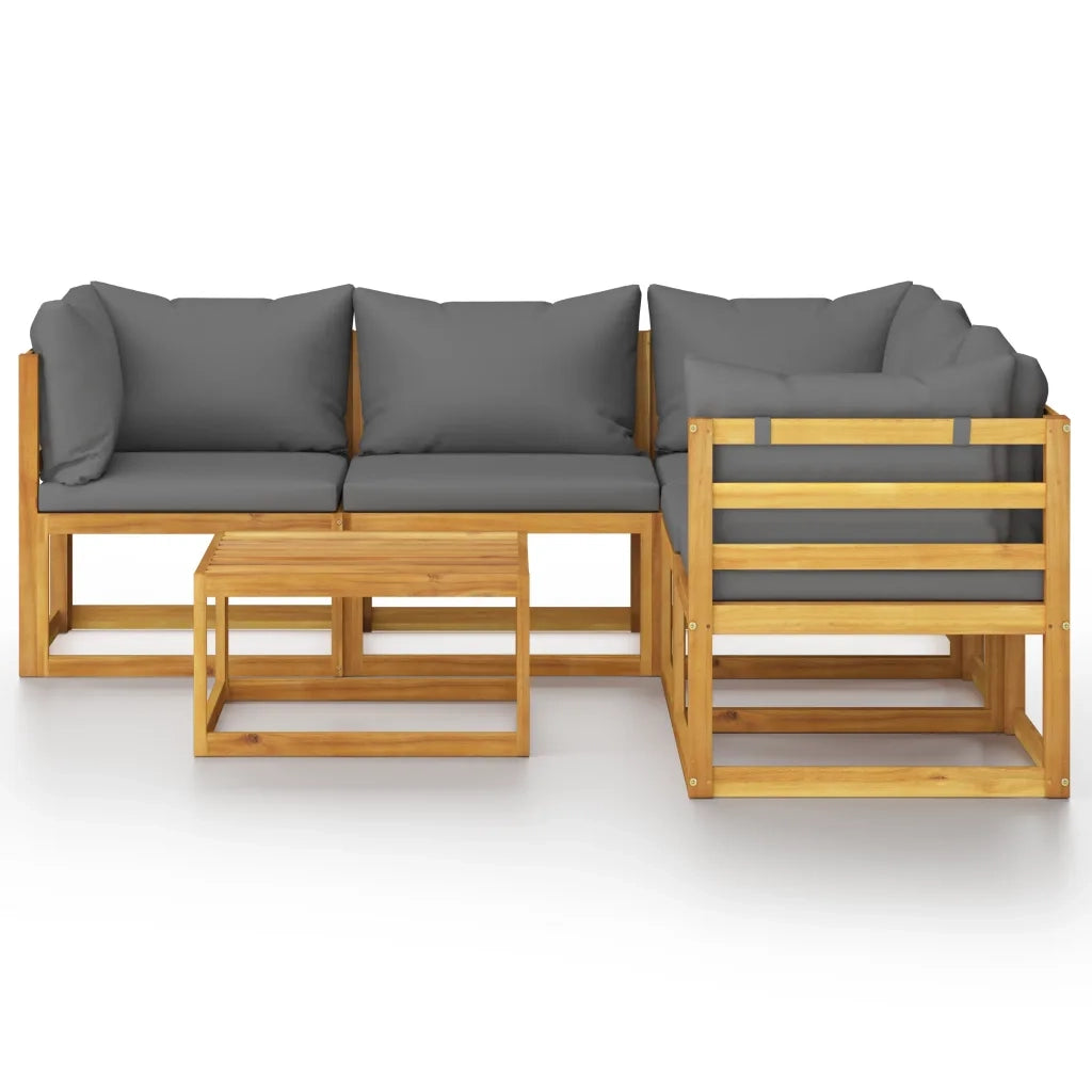 Set Divani da Giardino 6 pz con Cuscini in Massello di Acacia	 cod mxl 37809