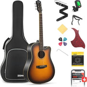 Kit di Chitarra Acustica Full Size 4/4 per Principianti con Borsa di Spalla, Tuner e Accessori