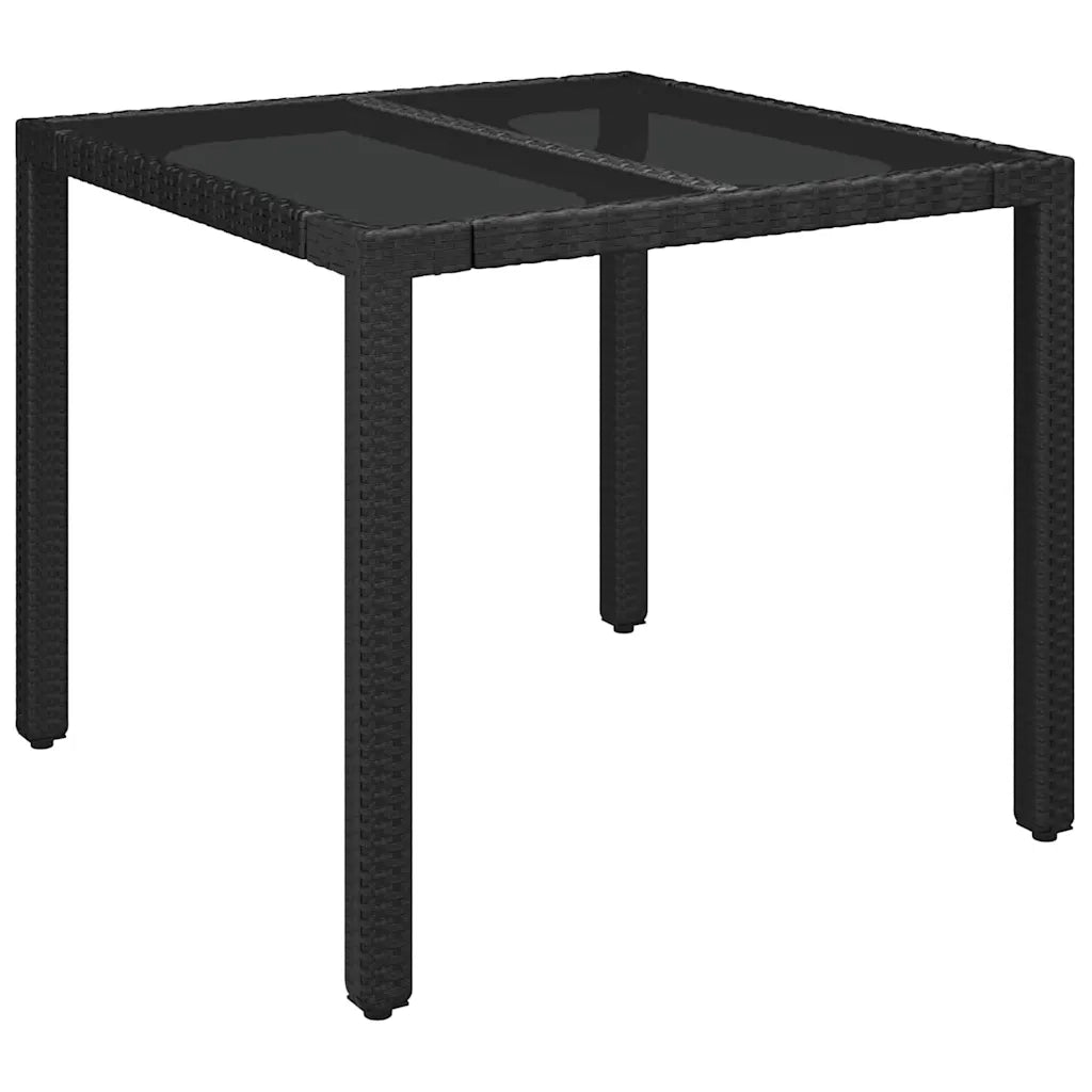 Set da Pranzo da Giardino 3 pz | Set Salotto da Giardino con Cuscini Nero in Polyrattan