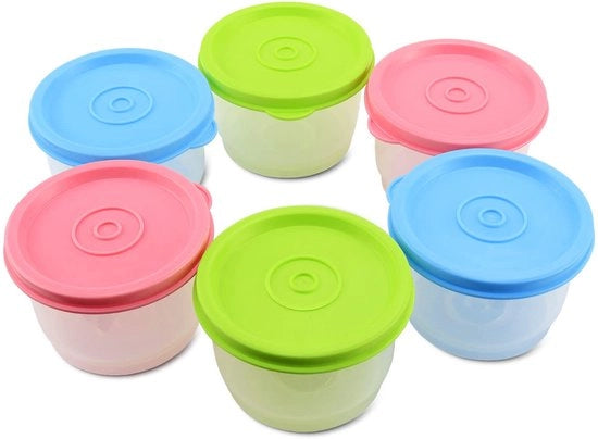 Contenitori alimentari con coperchi 6 pezzi 160 ml contenitori di conservazione Mini contenitore per salse Contenitore per salse Contenitore alimentare per microonde congelatore