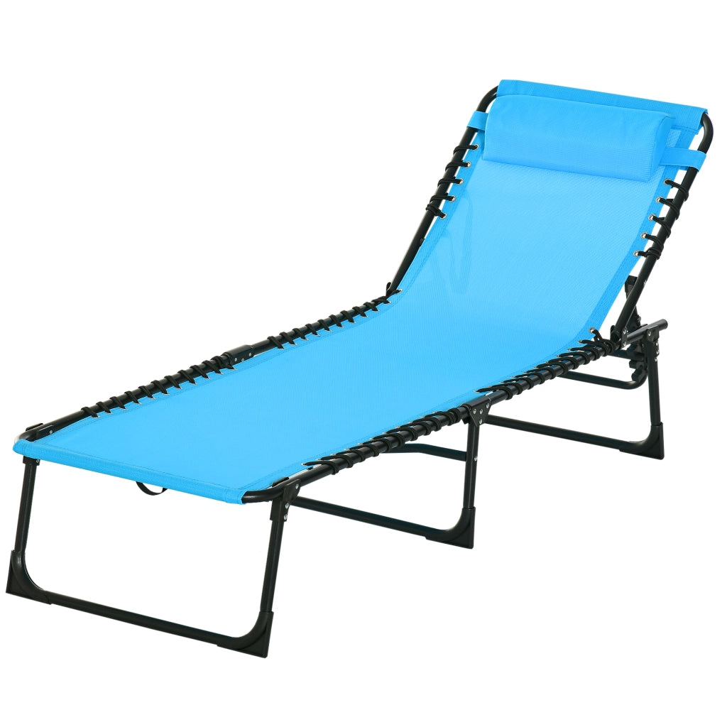 Tumbona reclinabile ¨C zephmum ¨C 189x58x30 cm blu chiaro